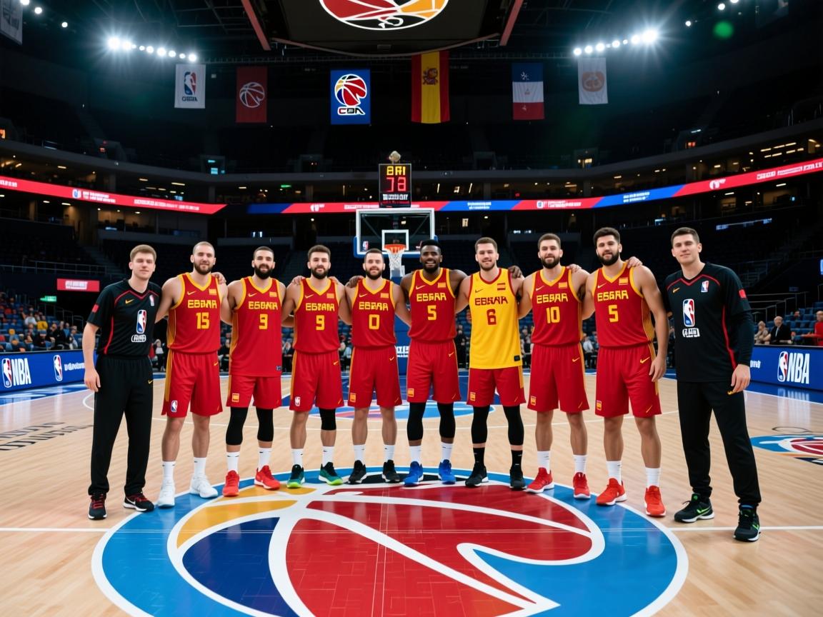 西班牙队队员团结一致，共赢高光时刻